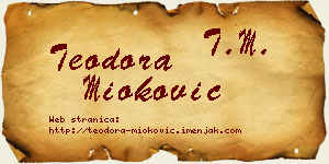 Teodora Mioković vizit kartica